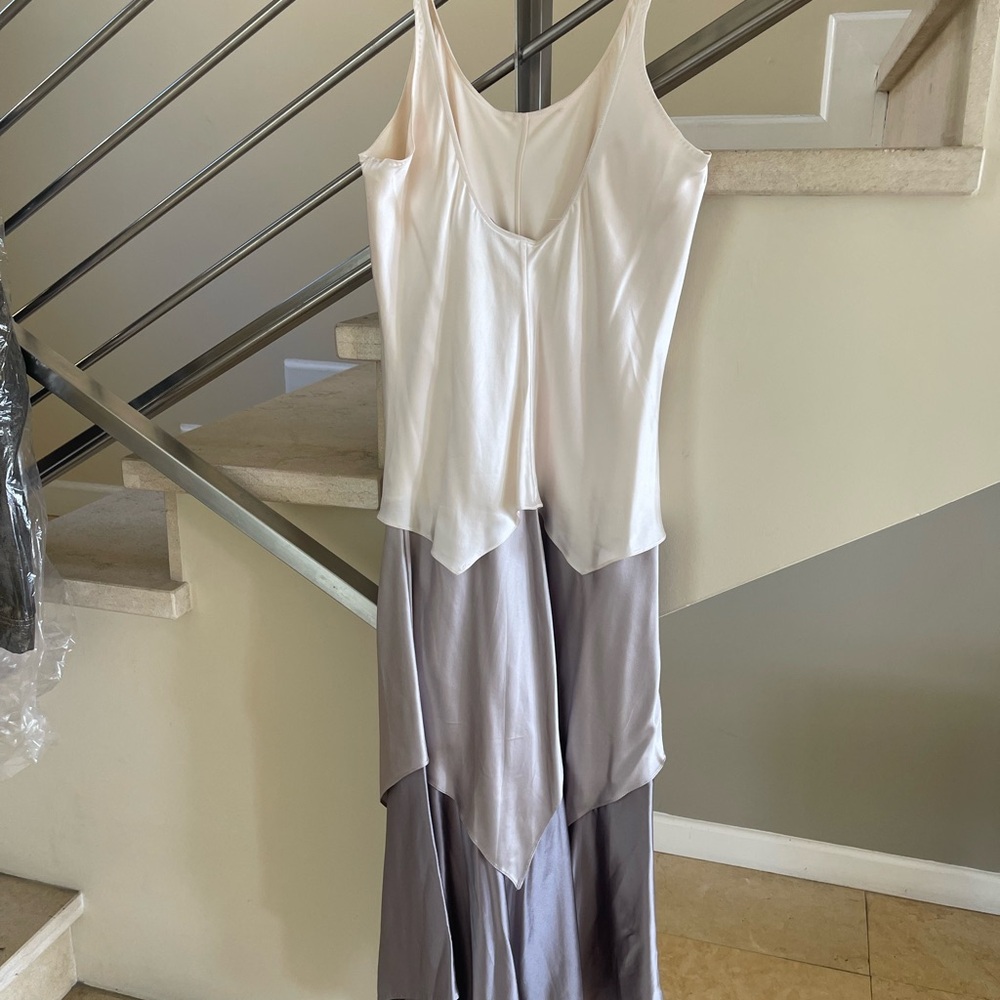 YVES Saint Laurent 90’s style Elegant White and Gray Layered Dress - Picture 7 of 15